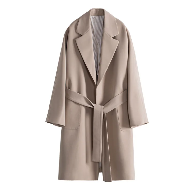 Женский блейзер с длинным рукавом YQ224 Длинный поясом в Корейском стиле на весну и