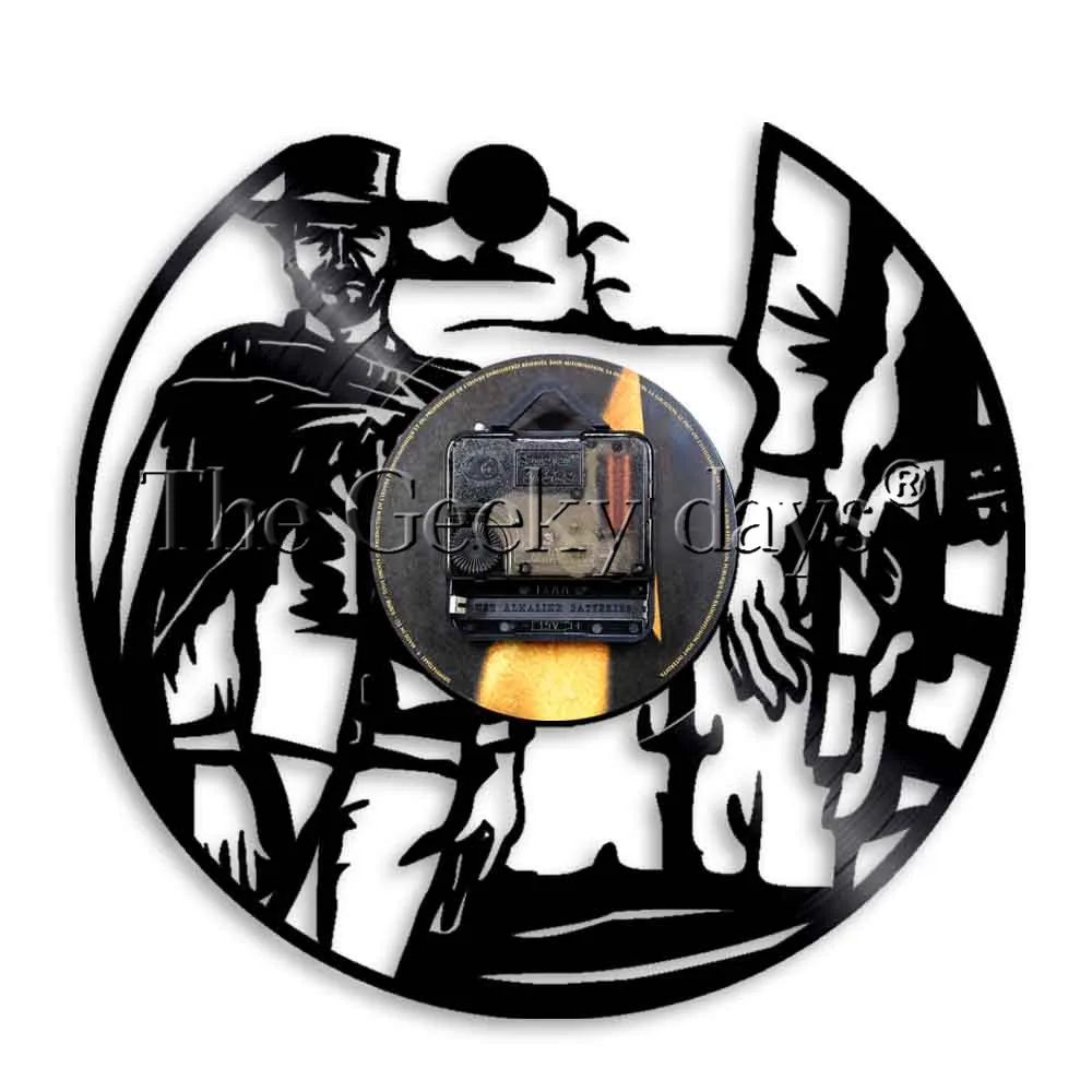 Настенные часы в ковбойском стиле светодиодное освещение с виниловой записью