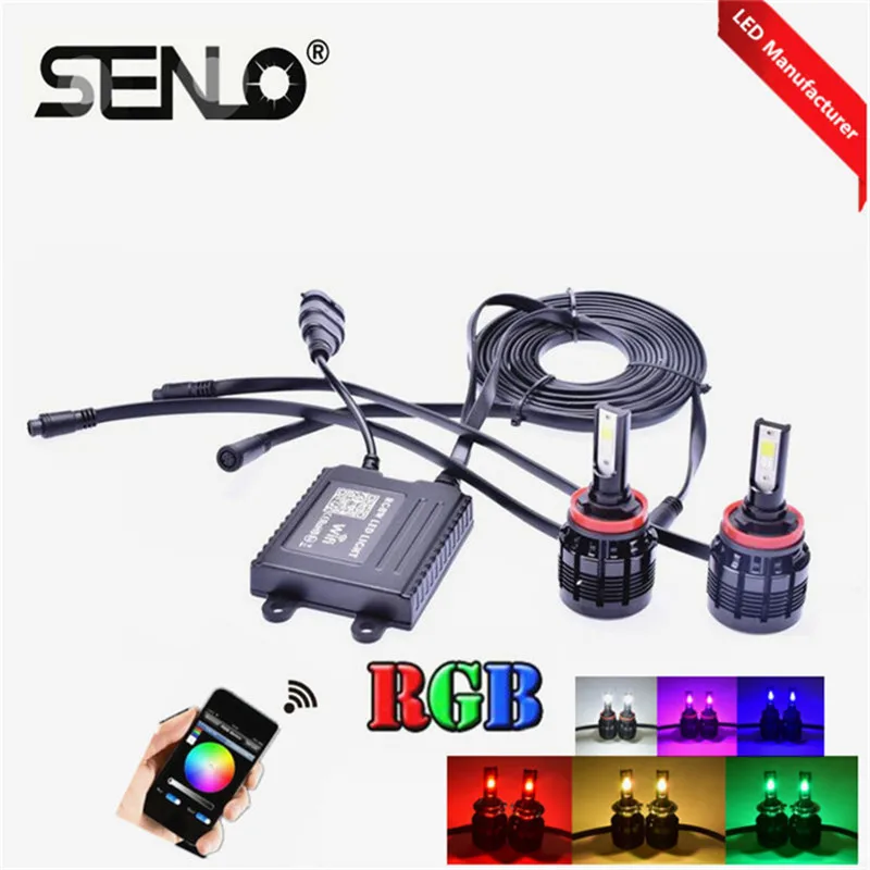 Новейшая популярная светодиодная противотуманная фара RGB с Wi Fi головная лампа H7 H8