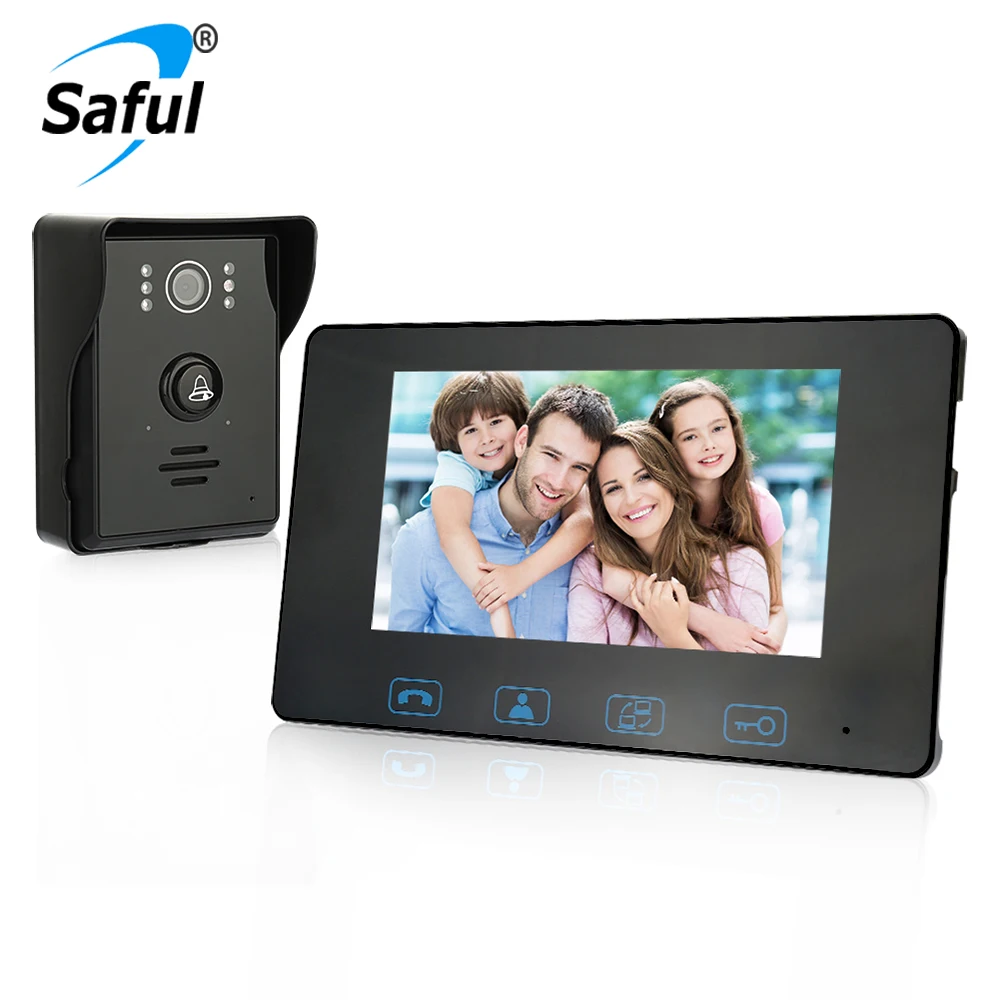 Saful 7 &quotTFT lcd Проводной Видео дверной телефон домофон водонепроницаемый видео