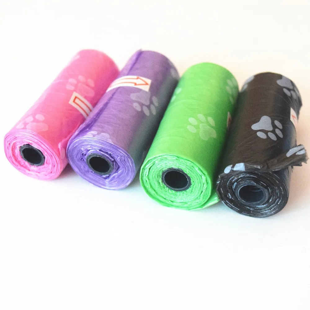 1 Roll Pet Dog Waste Poop Bag Poo Printing Degradable Clean-up Drop shipping | Дом и сад