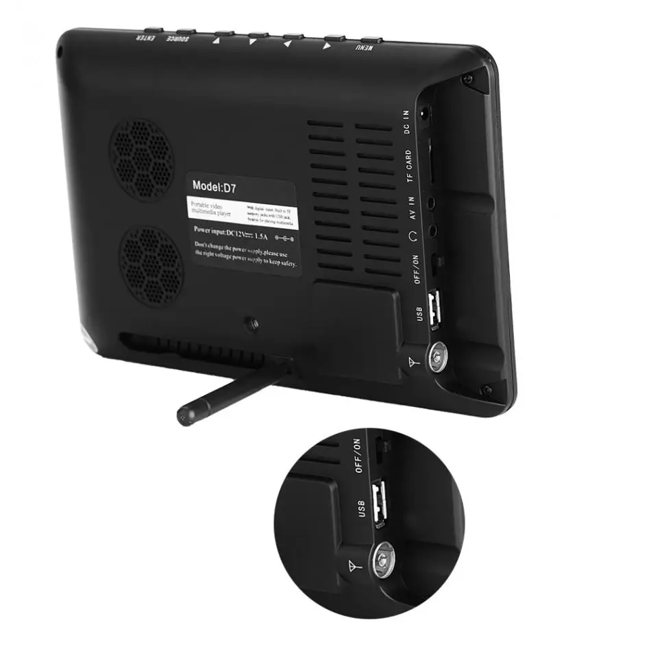 LEADSTAR 7 дюймов DVB-T2 цифровой аналоговый телевизор 800x480 Высокое разрешение Поддержка TF карта USB аудио