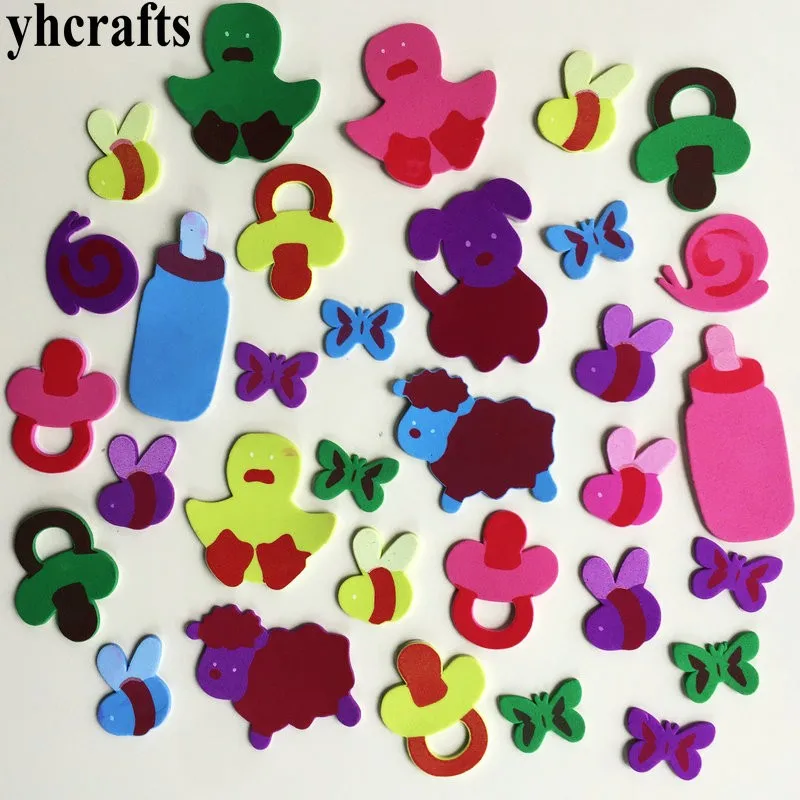 15PCS baby milk 1 пакет/Партия. Виноградная груша Клубника киви Фрукты наклейки из пены Детская комната украшения раннего обучения ремесла diy игрушки самообучения - Цвет: 15PCS baby milk