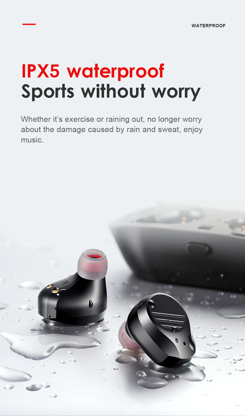 SANLEPUS Мини Bluetooth наушники Беспроводные спортивные наушники TWS 5,0 стерео гарнитура с микрофоном и зарядным устройством для телефонов и музыки