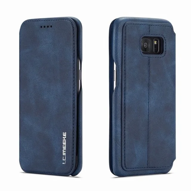 blue Роскошный кожаный флип-чехол на магните для samsung Galaxy S10 S9 S8 Plus держатель для карт чехол для samsung S7 S7 Edge Note 8 9 Coque Funda - Цвет: blue