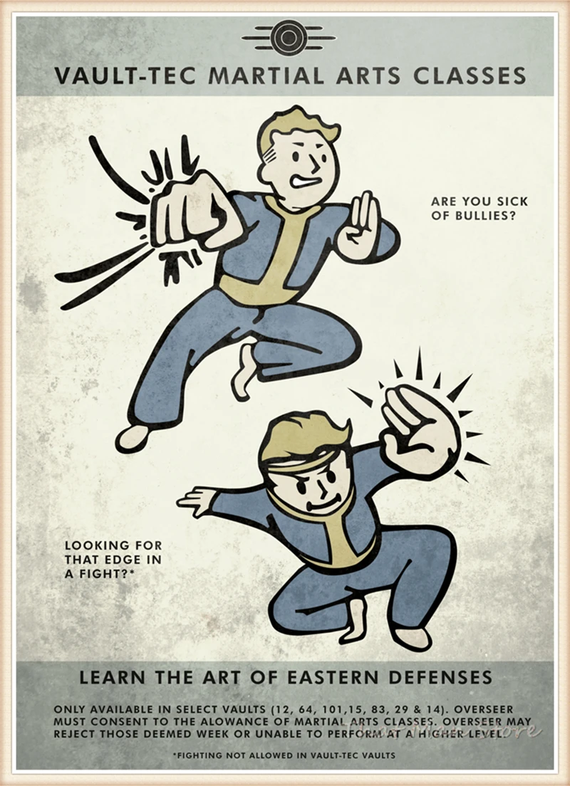 Постеры для игр Fallout 4 Высококачественные наклейки на стену принты с белым
