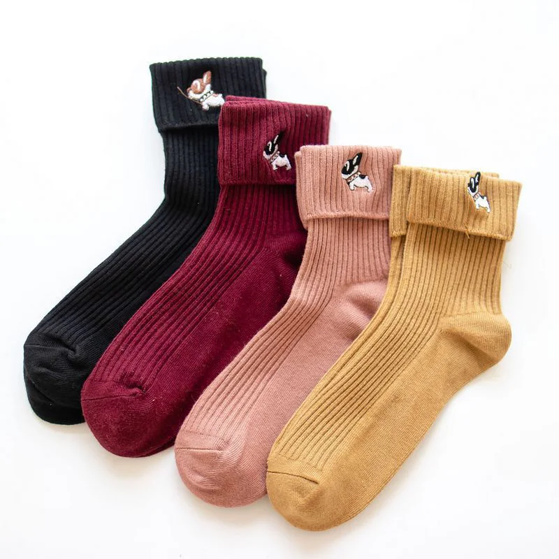 [COSPLACOOL] Симпатичные вышивка Мопс носки теплые животного Пёс из мультфильма