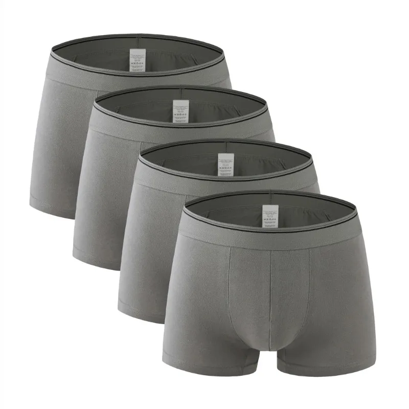 4 Pcs 2425 Gray 4 шт./партия, новое качество, Брендовое горячее хлопковое нижнее белье, модные сексуальные мужские трусы-боксеры, мужские трусы, мужской большой размер 9XL, толстые трусы - Цвет: 4 Pcs 2425 Gray