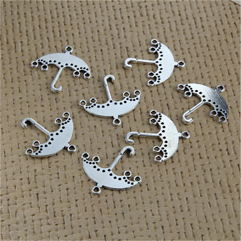 5 шт./лот 26 мм Шармы зонтик Бусины Разъемы для ожерелья браслета DIY подвеска