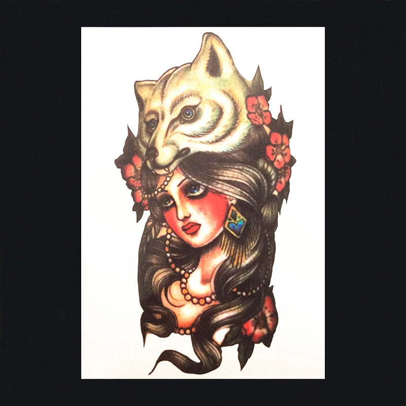 SHNAPIGN Sexy wolf tribe beauty Flash стикер татуировки 21*15 см водонепроницаемый Tatto Harajuku хна