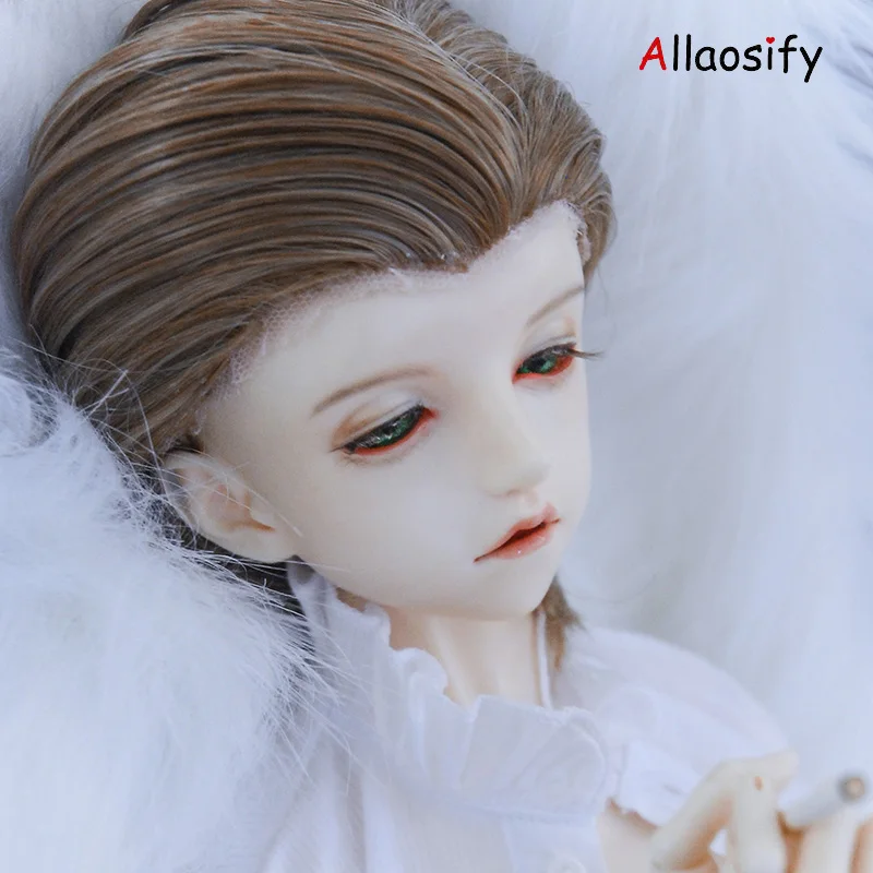 Allaosify bjd волосы 1/3 1/4 1/6 BJD Кукла Высокая температура парик девушка и мальчик короткие прямые парики SD BJD парик с взрыва