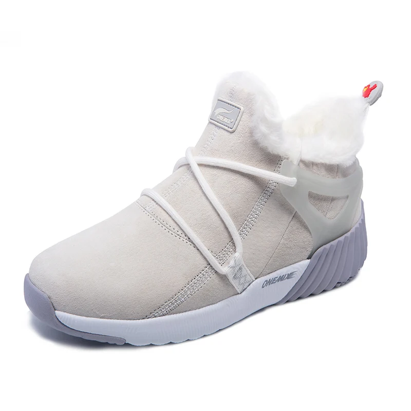 Beige ONEMIX зимние кроссовки мужские шерстяные Туфли теплая мода Осень Кеды трекинг off white обувь мужская ботильоны на платформе высокие кроссовки - Цвет: Beige