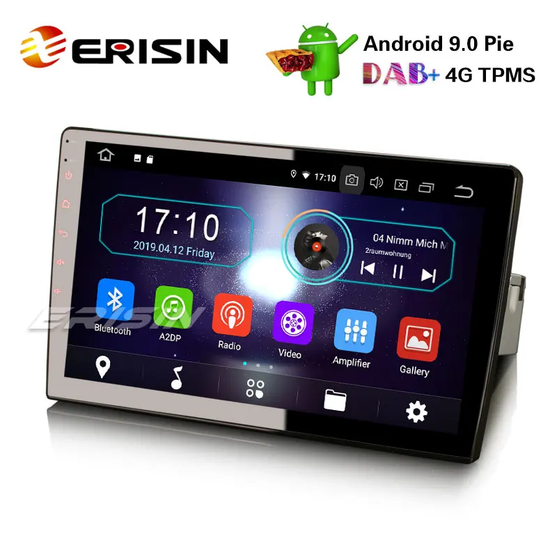 Erisin ES4910U 10 1 &quot1Din Android 9 0 автомобильный стерео WiFi DAB + DVR DTV OBD Bluetooth 4G GPS Sat