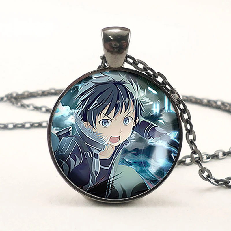 Меч искусство онлайн Kirigaya Kazuto Asuna милое ожерелье с кабошоном из мультфильма