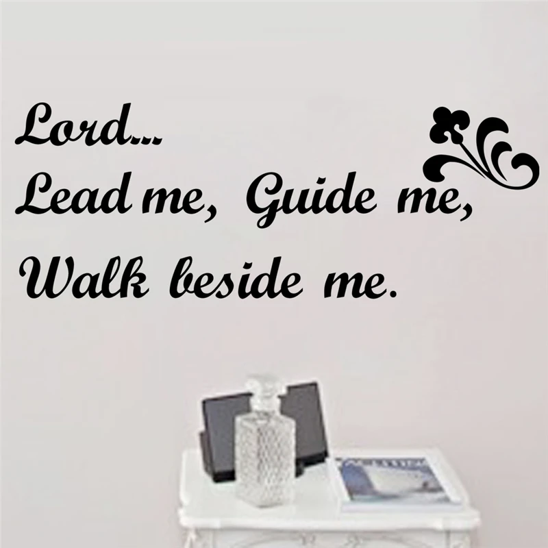 Lead me guide walk рядом со мной Виниловые наклейки-цитаты на стену для гостиной