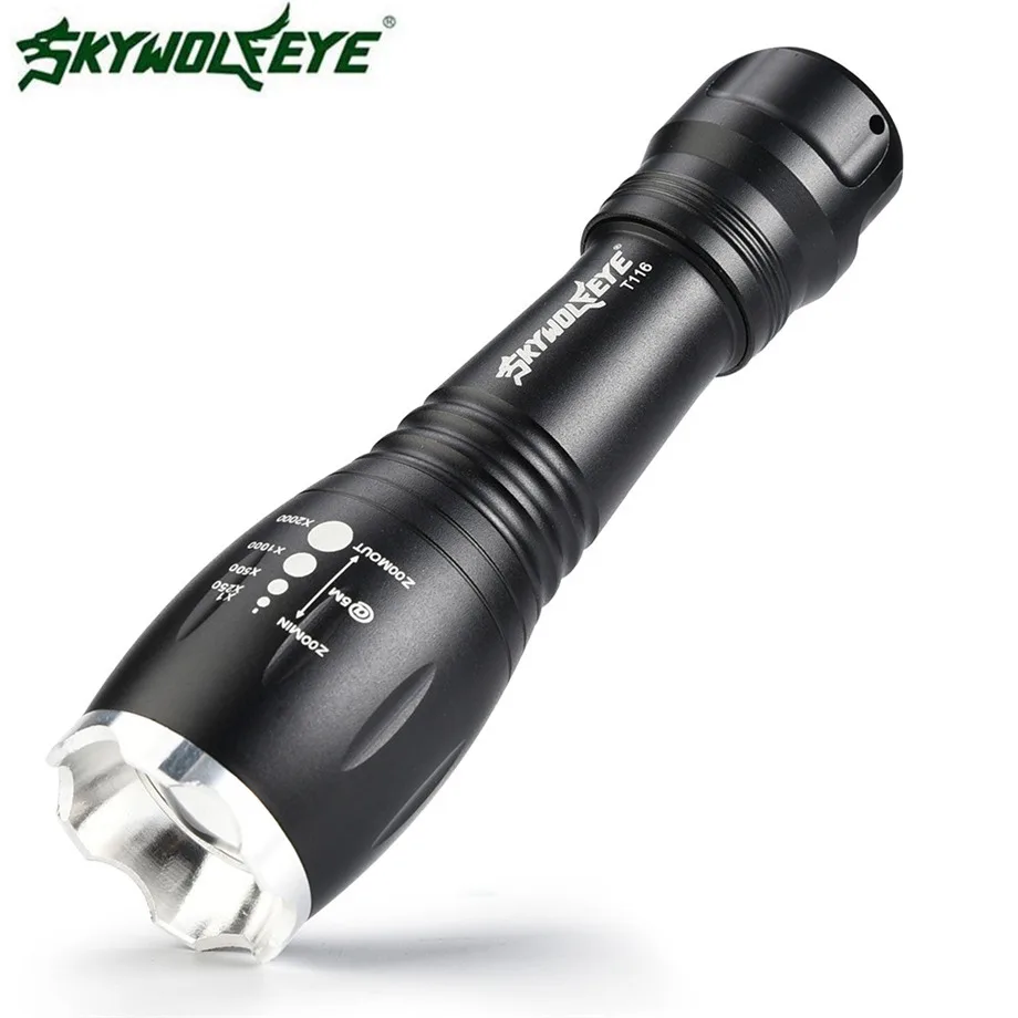 Skywolfeye тактический фонарь с приближением 5 режим XMLT6 светодиодный вспышка