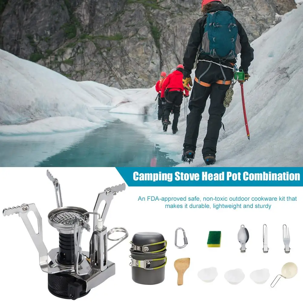 11 шт./компл. походная сковорода газовая плита набор посуда кухонная миска для