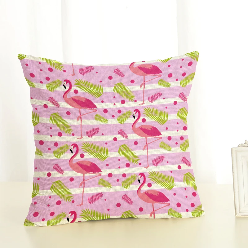 Подушка &quotфламинго&quot наволочка для дивана автомобильного стула декоративная