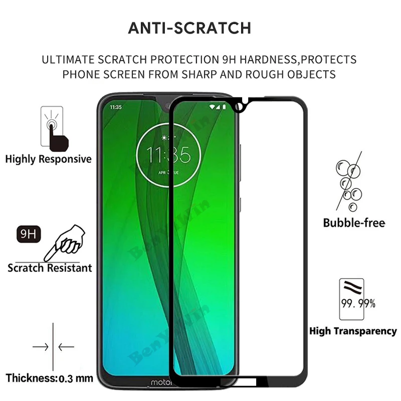 2 шт. Защитное стекло для Motorola Moto G7 6 20 дюйма|Защитные стёкла и плёнки телефонов| |