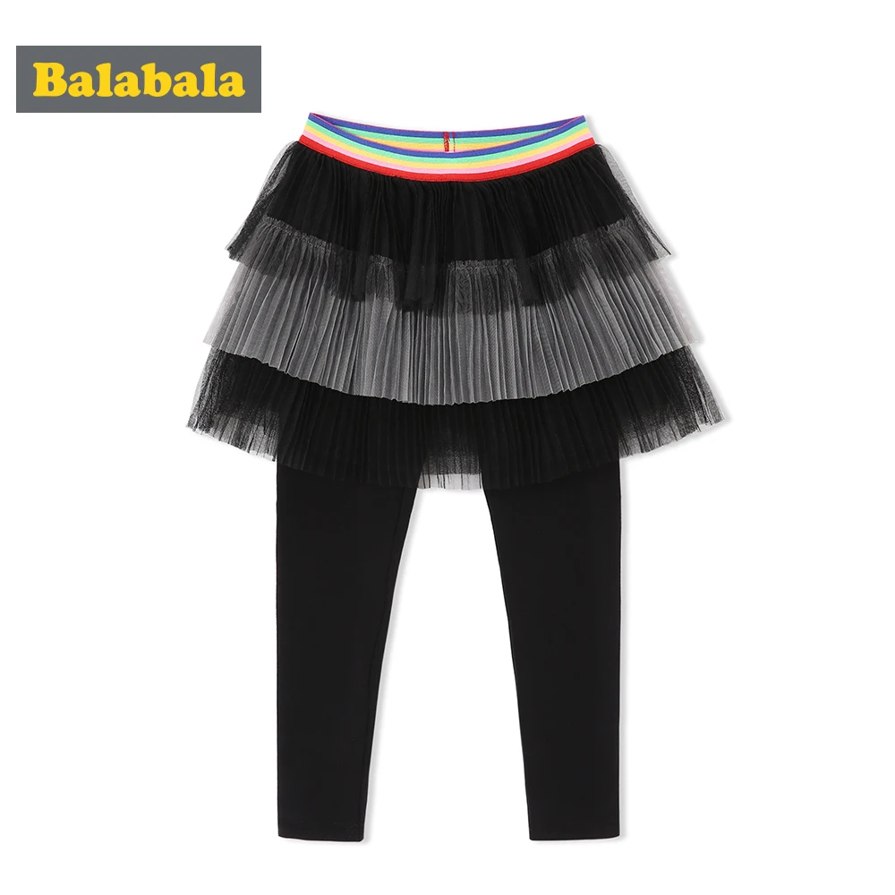 Balabala/фатиновая юбка для девочек с полосатым эластичным поясом + леггинсы