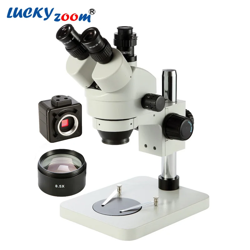 

3.5X-45X Trinocular Stereo Microscope For Soldering Professional 5MP USB Camera 0.5X WD165MM Barlow Len Microscopio Set