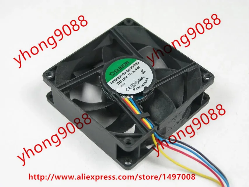 SUNON PF80251B2 0000 S99 DC 12V 3 4 W 80x80x25mm вентилятор охлаждения сервера|square fan|server fandc fan 12v |