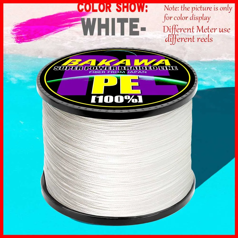 Braided fishing line BAKAWA 300 м до 1000 м 8 нитей супер прочные 4 плетеные рыболовные лески PE многофиламентные лески для ловли карпа трос шнур Pesca - Цвет: Braided fishing line