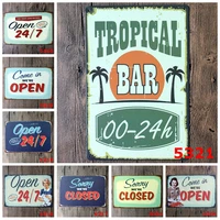 come in please we are open 24 7 hours and closed tin signs metal poster pub bar pub home office wall decoration