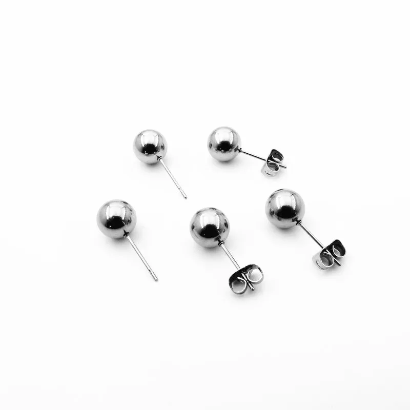 Серьги-гвоздики из нержавеющей стали 316L с шариками шпильки иглой аксессуары для