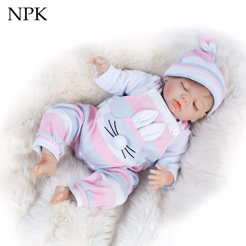 NPK 45 см куклы bebes Reborn Реалистичная кукла младенца Мягкий силикон полное виниловое