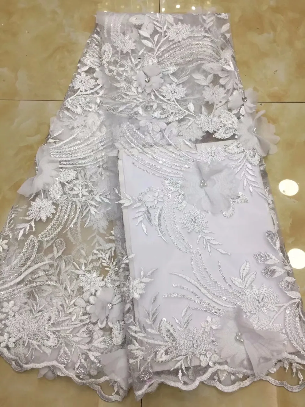 

3D Цветочная кружевная ткань, высокое качество, Африканский нигерийский тюль, горячая Распродажа, сетчатая ткань, свадебное платье, ткань дл...