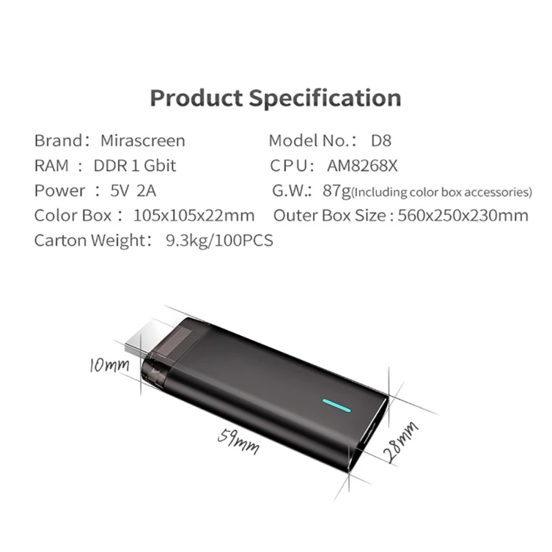 D8 Mirascreen 2 4G/+ 5G Wifi HDMI дисплей ТВ палка ключ Поддержка WiFi DLNA Miracast протокол для Samsung