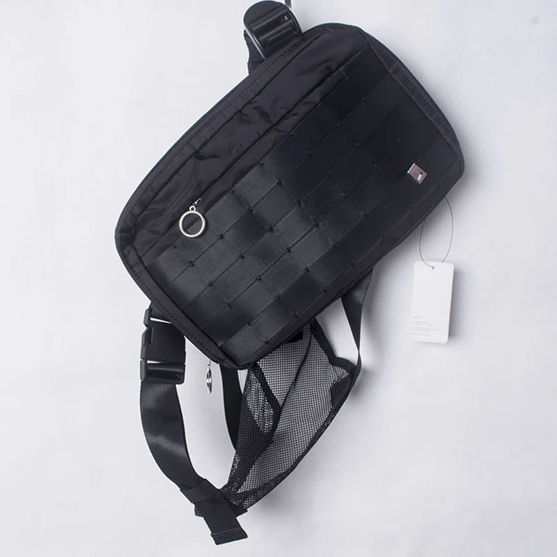 Black chest bag Модная Мужская Уличная сумка в стиле хип-хоп, повседневная функциональная тактическая нагрудная сумка Kanye West, крутая сумка через плечо для мальчика 030227 - Цвет: Black chest bag