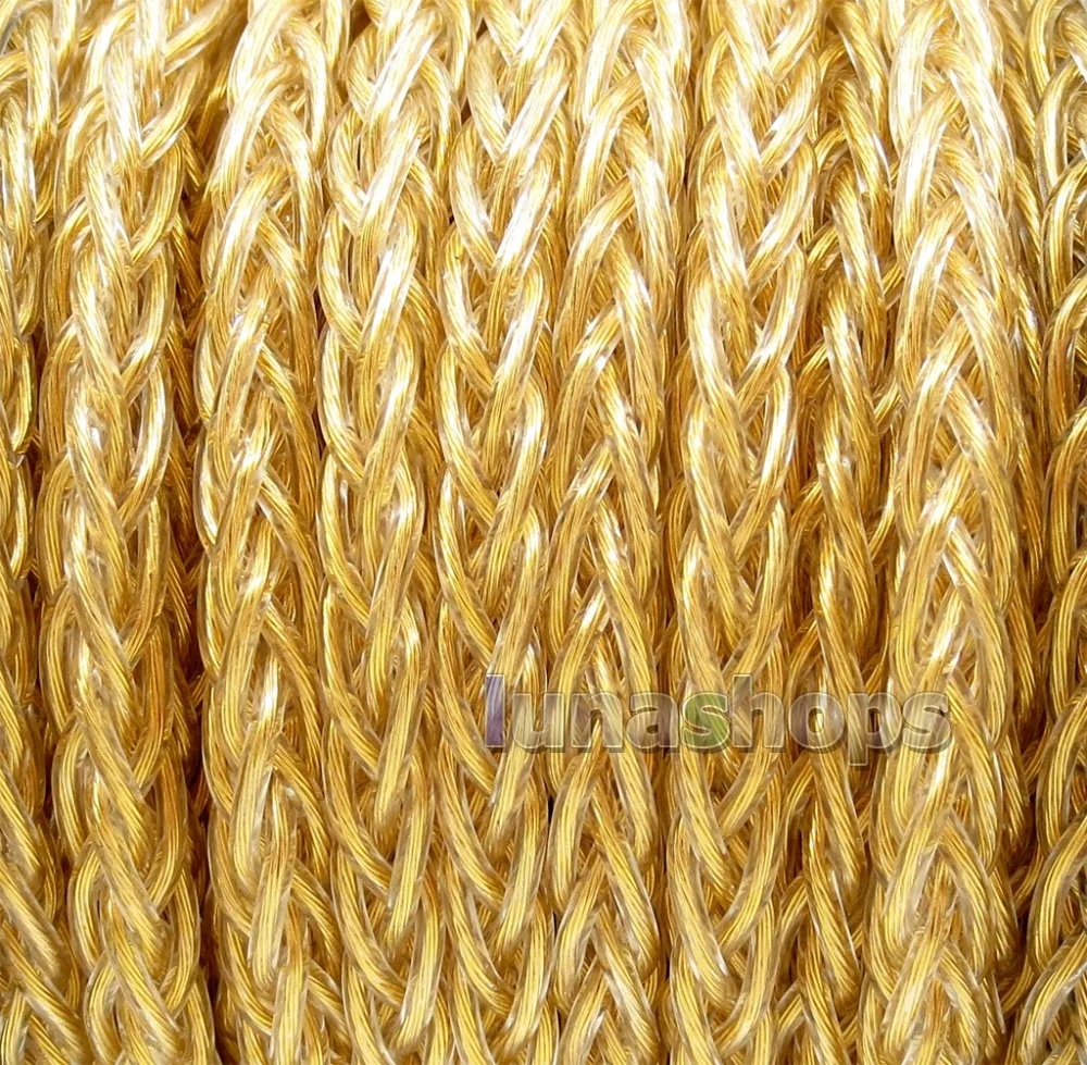 LN006210 8*(7*0,14 мм) 8 ядер 99.99% чистое серебро+ Позолоченные Наушники DIY пользовательский кабель(не Telf) 8*1,15 мм OD: 4 мм acrolink