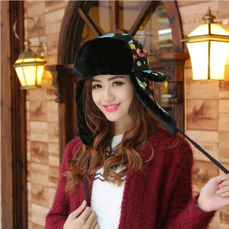 HT543 Новые популярные зимние русские меховые шапки для женщин женская