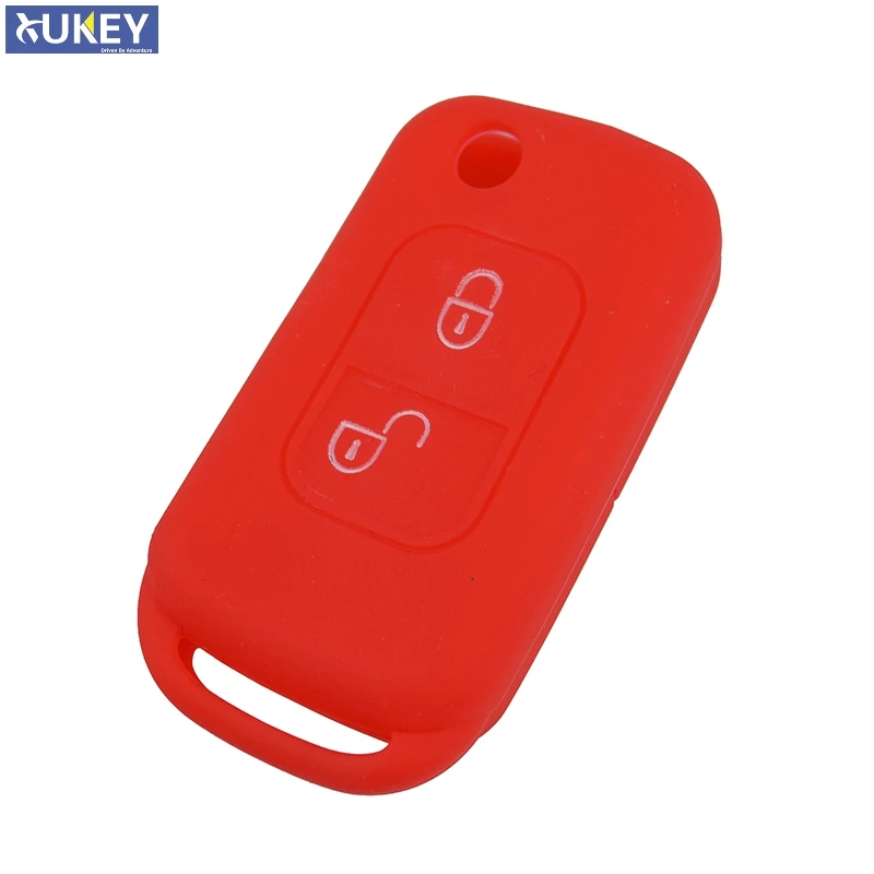 Red 2 кнопки подходят для Mercedes Benz W168 W202 W203 W208 W210 A C E S класс силиконовый дистанционный складной чехол для ключей брелок держатель - Название цвета: Red