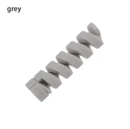 Grey Спиральный кабель защитная линия передачи данных силиконовый намоточный чехол для iphone samsung Android usb зарядный чехол для наушников - Цвет: Grey