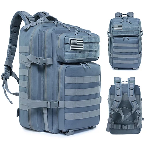 TACVASEN 45L 900D нейлоновые тактические рюкзаки многофункциональные страйкбол военная армейская Боевая Сумка прочные штурмовые походные рюкзаки - Цвет: Gray
