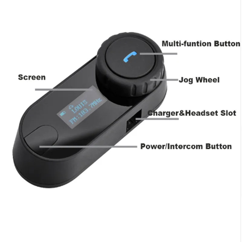 Гарнитура FreedConn для мотоциклетного шлема обновленная версия Bluetooth с ЖК-экраном и