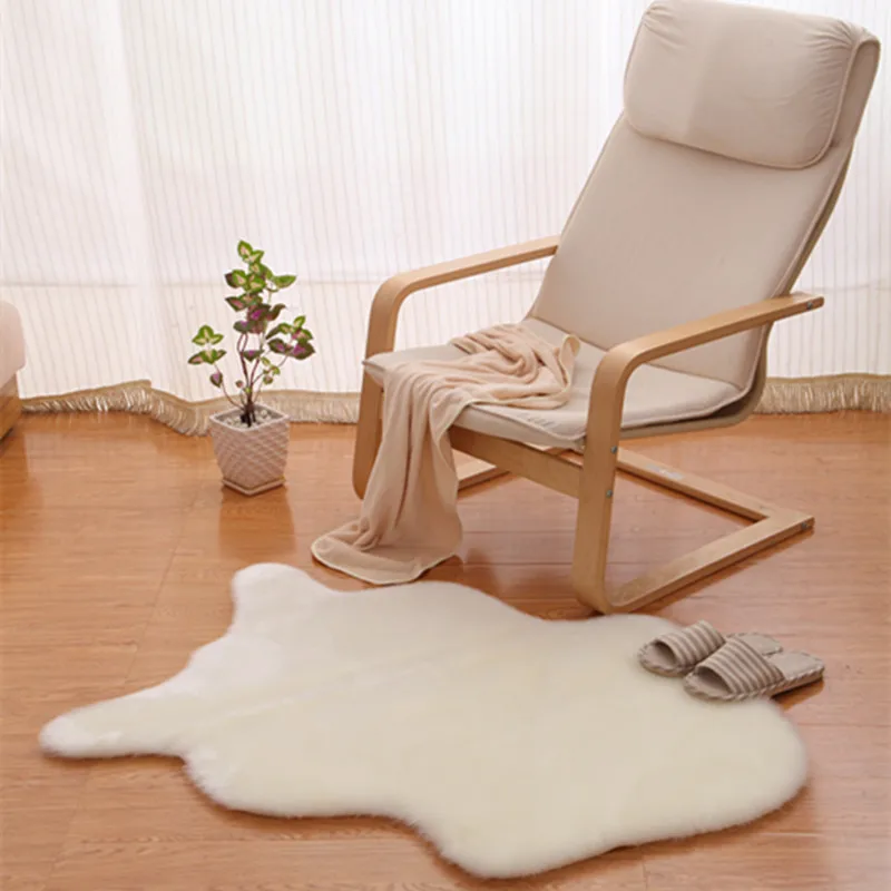 Напольный коврик из искусственного меха пушистый ковер овечьей кожи для стула