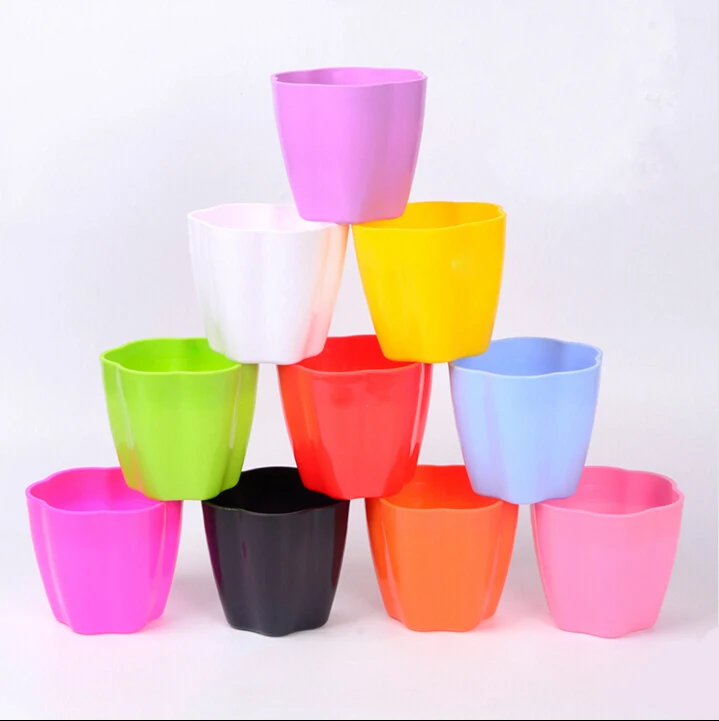 

10 pcs pots with tray Balcony kitchen succulent plants flower pot plastic flower vegetable nursery pots home garden decoration