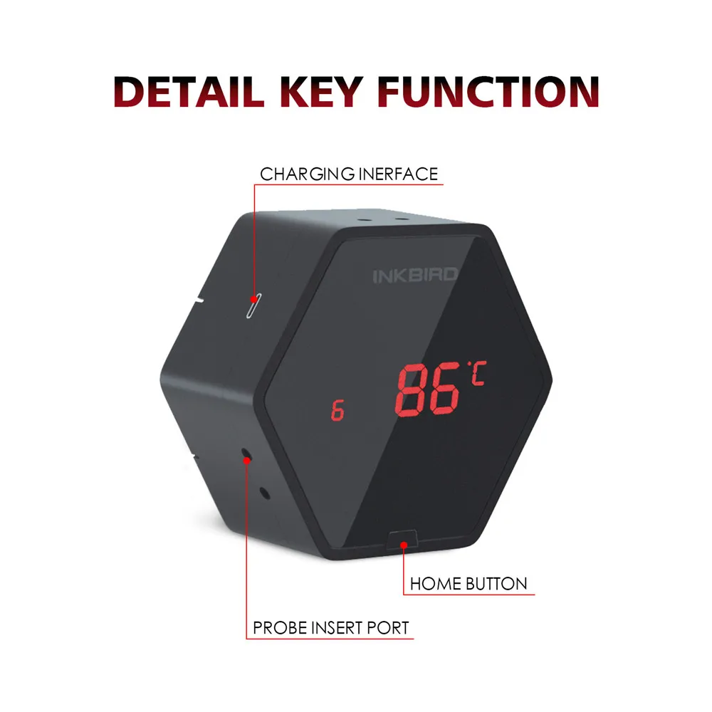 Inkbird IBT 6X 6XS 2 типа для приготовления пищи Bluetooth беспроводной термометр для барбекю 6 зондов и таймер для духовки гриль для мяса бесплатное управление приложением