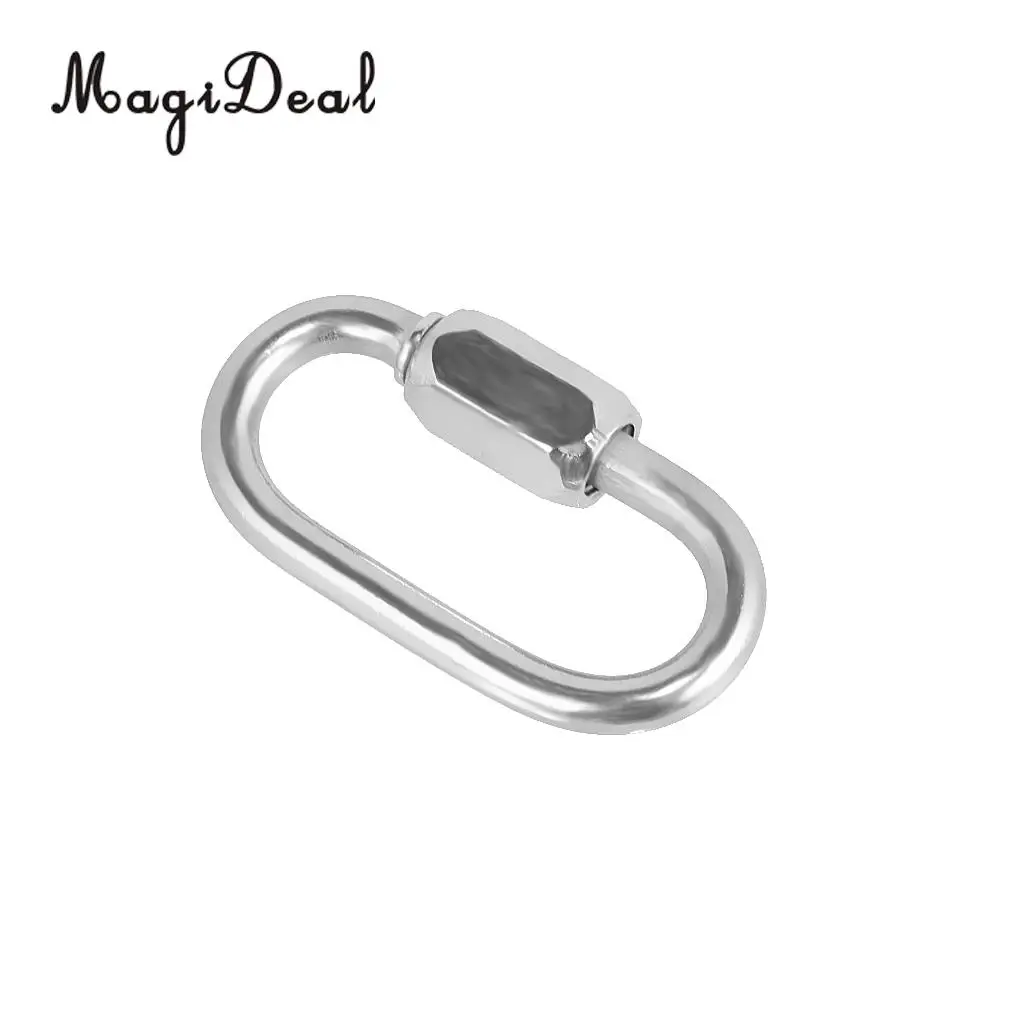 MagiDeal Safety 5 мм 316 цепь из нержавеющей стали быстроразъемный морской карабин SWL 450