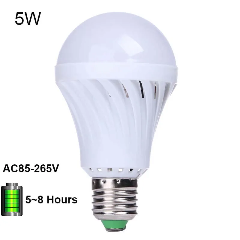 5W E27 Charge BEYLSION USB Rechargeable LED Bulb Portable Lighting 9W12W 20W 30W 50W 80W Dimmable LED Gold LED Lamp Outdoor Emergency Lighting - Цвет: 5W E27 Charge