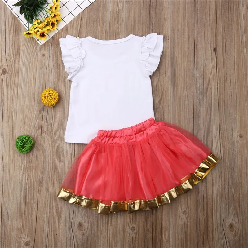 Emmababy Newborn Baby Girls Clothes Cute Swan Cartoon Tops T-Shirt +Tutu Skirt Bebe girl Clothing sets Outfits 1-5Y | Детская одежда и