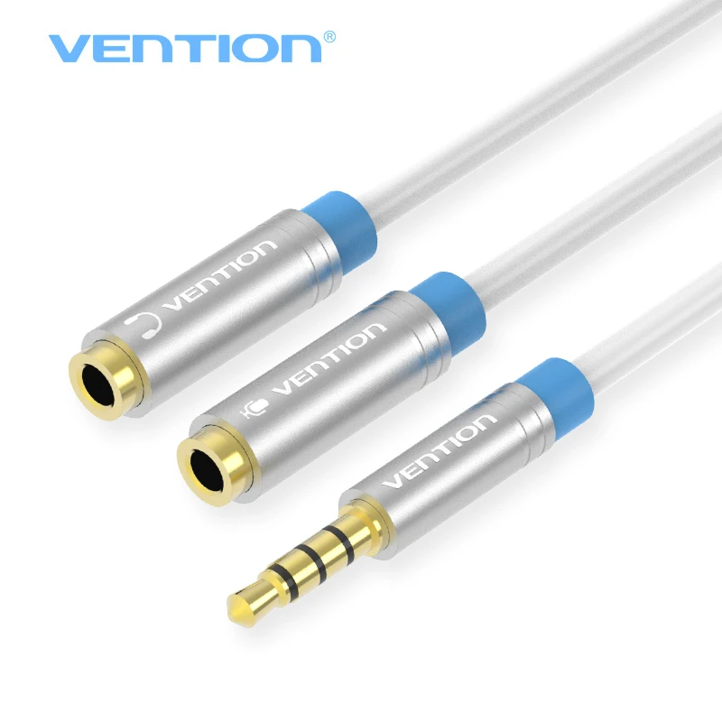 Vention Jack 3 5 мм микрофон + сплиттер для наушников аудио кабель позолоченный разъем Aux