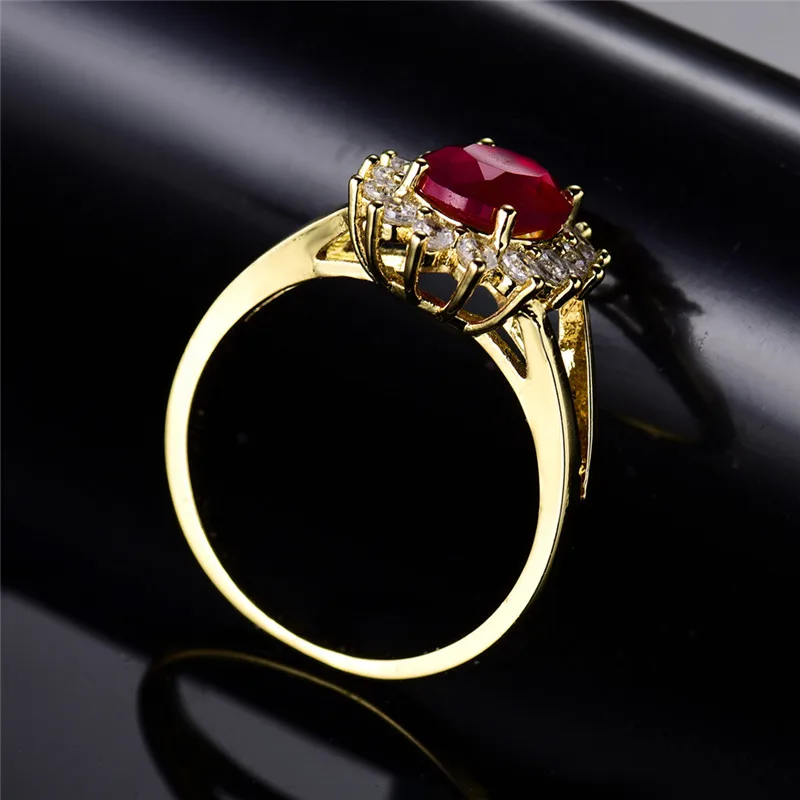 GULICX 2017 новые модные вечерние кольца из чистого золота с большим фианитом CZ на