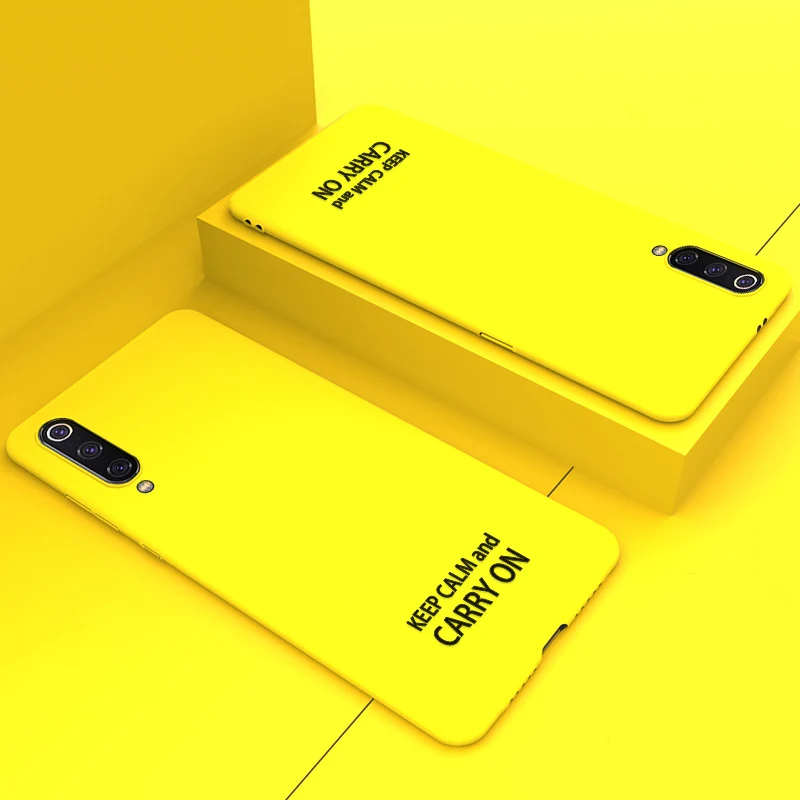 Тонкий матовый чехол ADKO ярких цветов с надписью для Xiaomi mi 9, Жесткий ПК mi 9, чехол для телефона для Xiaomi mi 9 se, милый чехол - Цвет: Yellow B