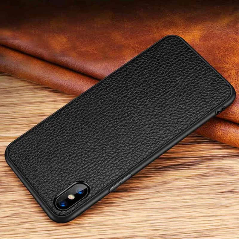 Чехол из натуральной кожи для Iphone XS Max, задняя крышка, антидетонационный Полный протектор, чехол для Iphone XS, кожаный чехол, корпус