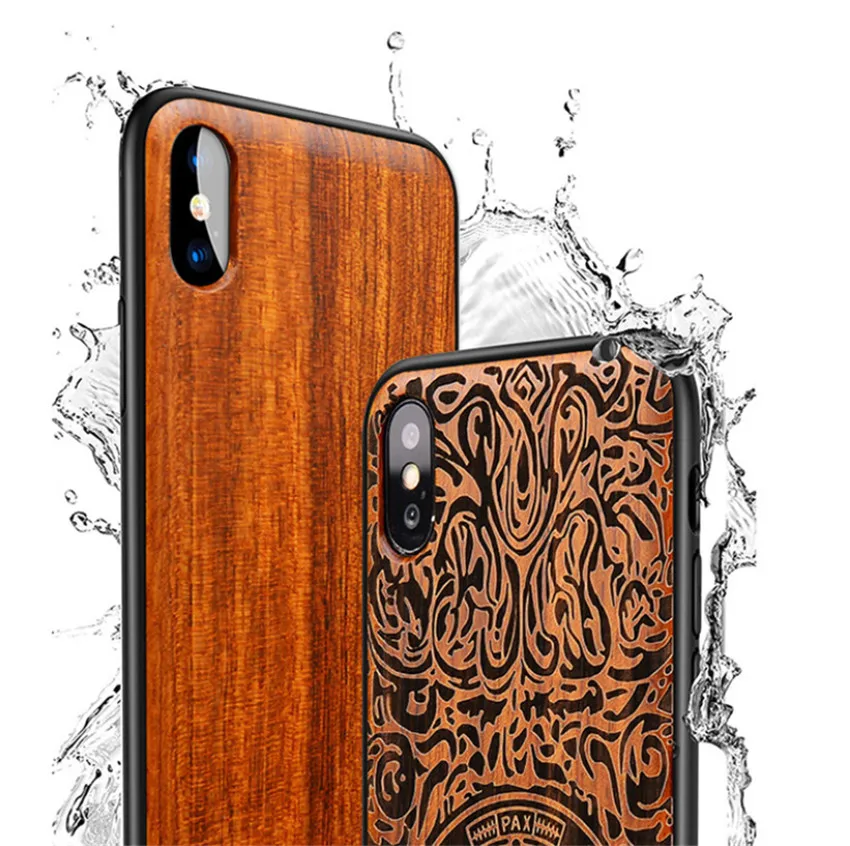 Резной деревянный чехол для iPhone X Xs Max XR противоударный из ТПУ бампер корпус XS |